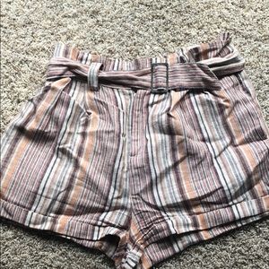 LIRA boutique striped mini shorts